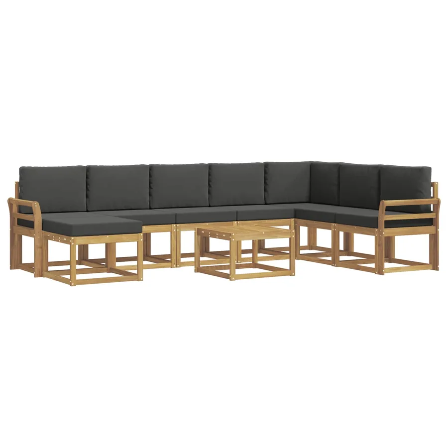 Ensemble de canapés d'extérieur 9 pcs Blanc et anthracite - 2