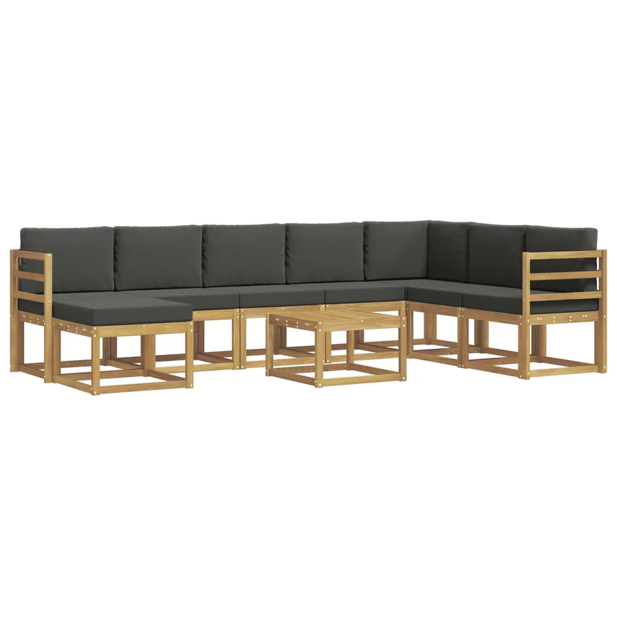 Ensemble de canapés d'extérieur 9 pcs Blanc et anthracite - 2