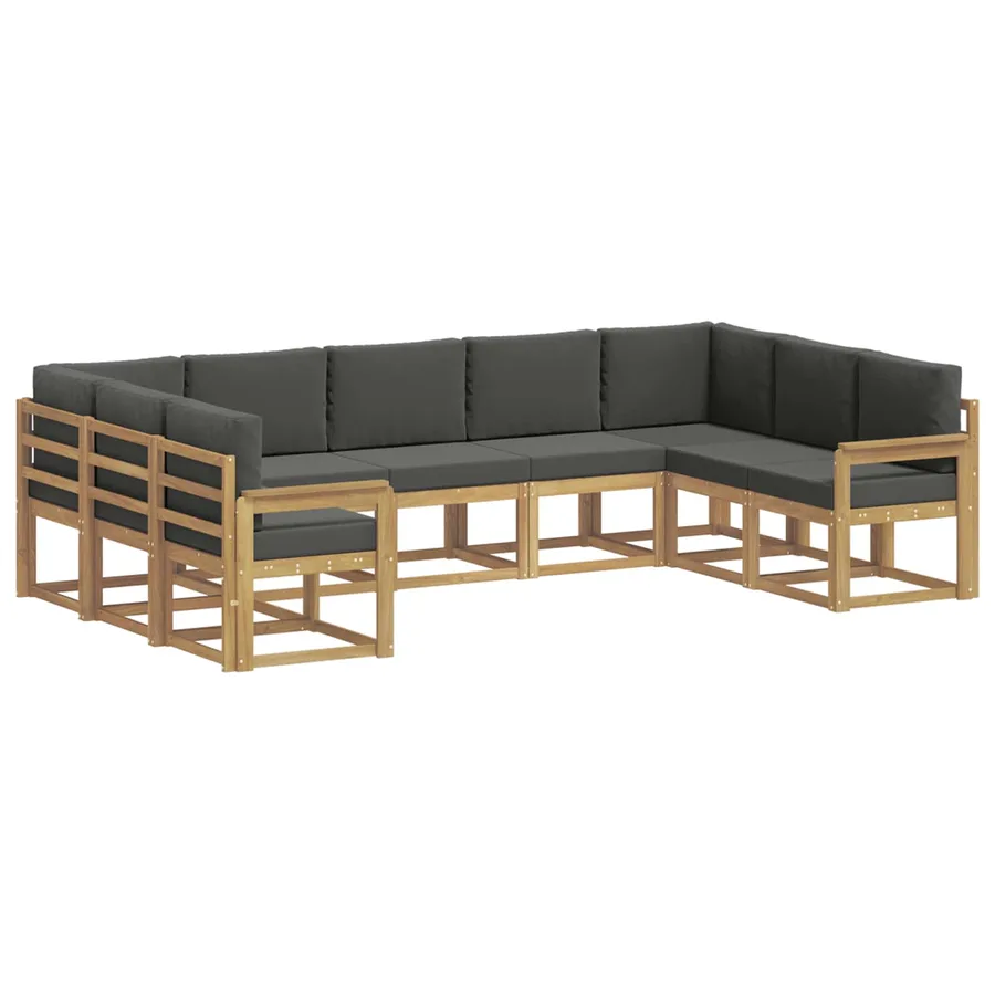 Ensemble de canapés d'extérieur 9 pcs Blanc et anthracite - 2