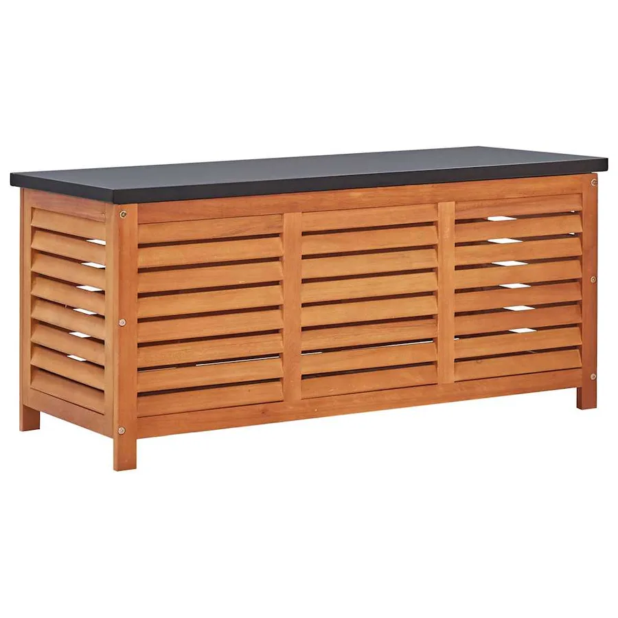 Boîte de rangement de jardin 117x50x55 cm Eucalyptus solide - 2