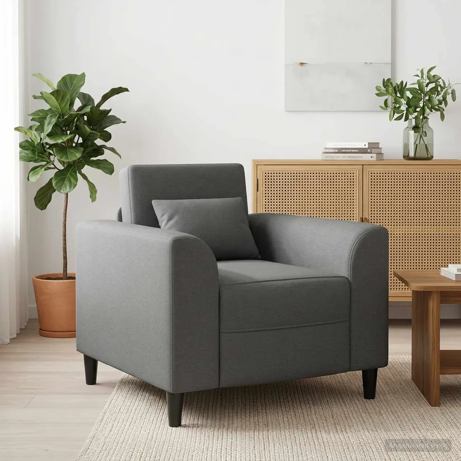Fauteuil Gris foncé Tissu