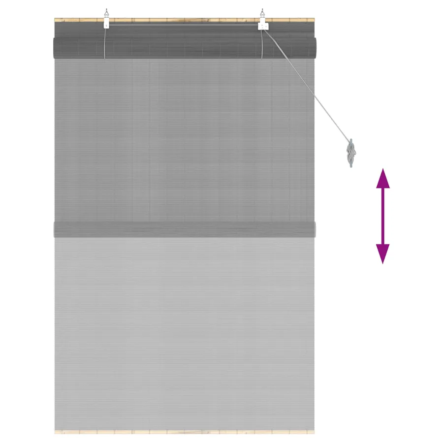 Store enrouleur Gris 80 x 160 cm Bambou - 6