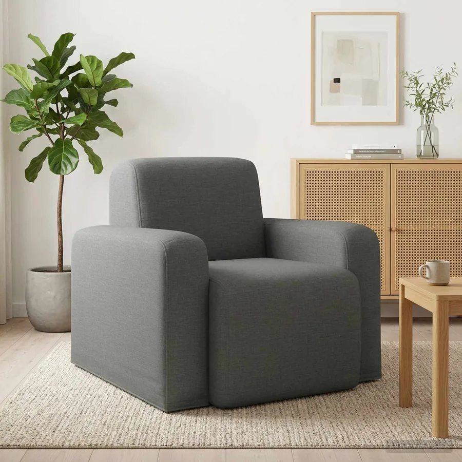 Fauteuil Gris foncé Tissu