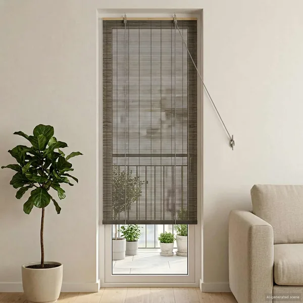 Store enrouleur Gris 50 x 220 cm Bambou