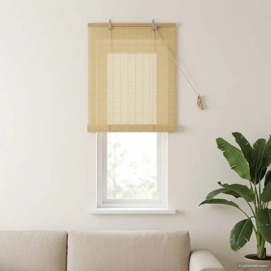 Store enrouleur Naturel 40 x 160 cm Bambou