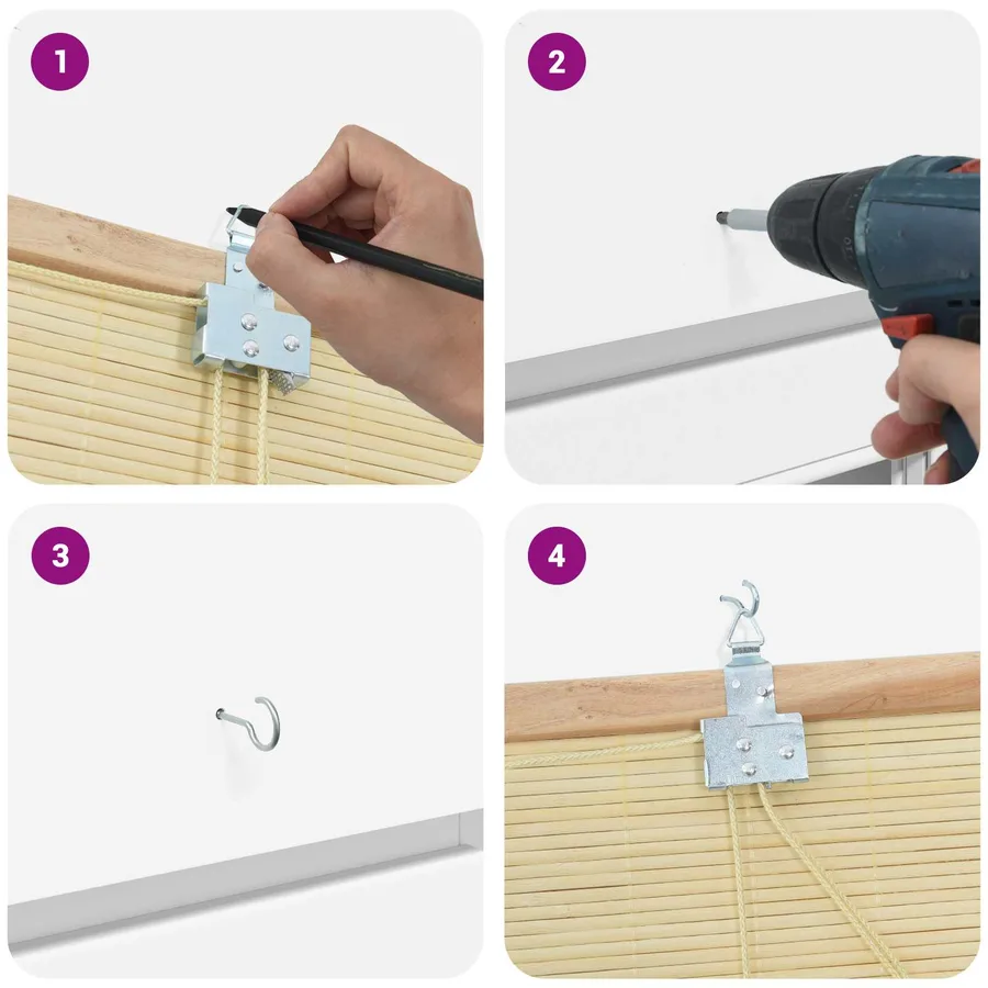 Store enrouleur Naturel 40 x 160 cm Bambou - 11