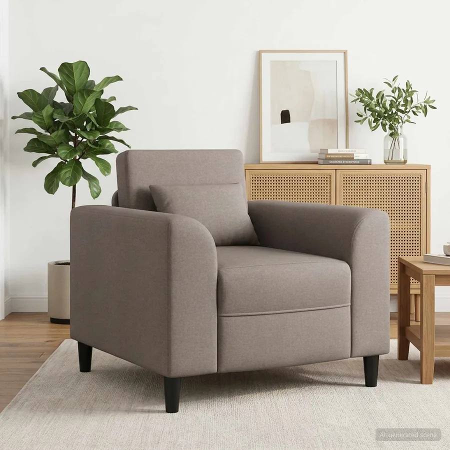 Fauteuil Taupe Tissu