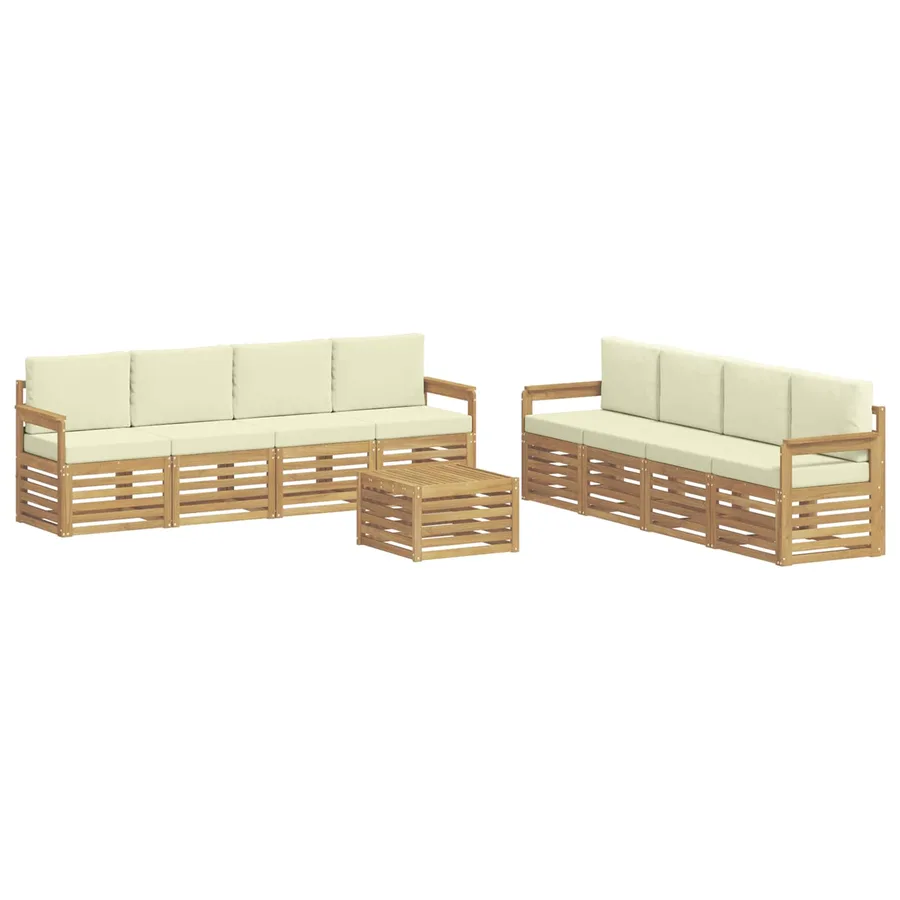 Ensemble de canapés d'extérieur 9 pcs Blanc et crème - 2