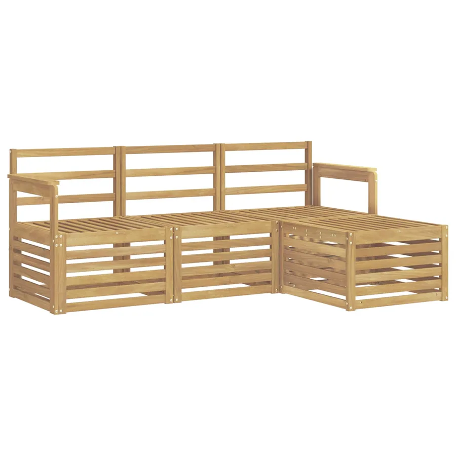 Ensemble de canapés d'extérieur 4 pcs Blanc - 2