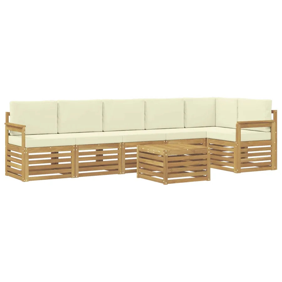 Ensemble de canapés d'extérieur 7 pcs Blanc et crème - 2