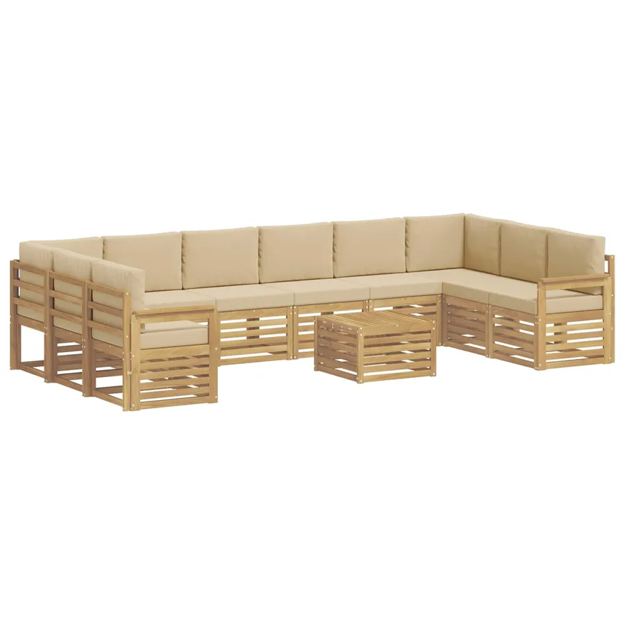 Ensemble de canapés d'extérieur 8 pcs Blanc et Beige - 2