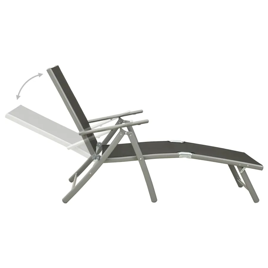 Salon de jardin 3 pcs textilène et aluminium argenté - 5
