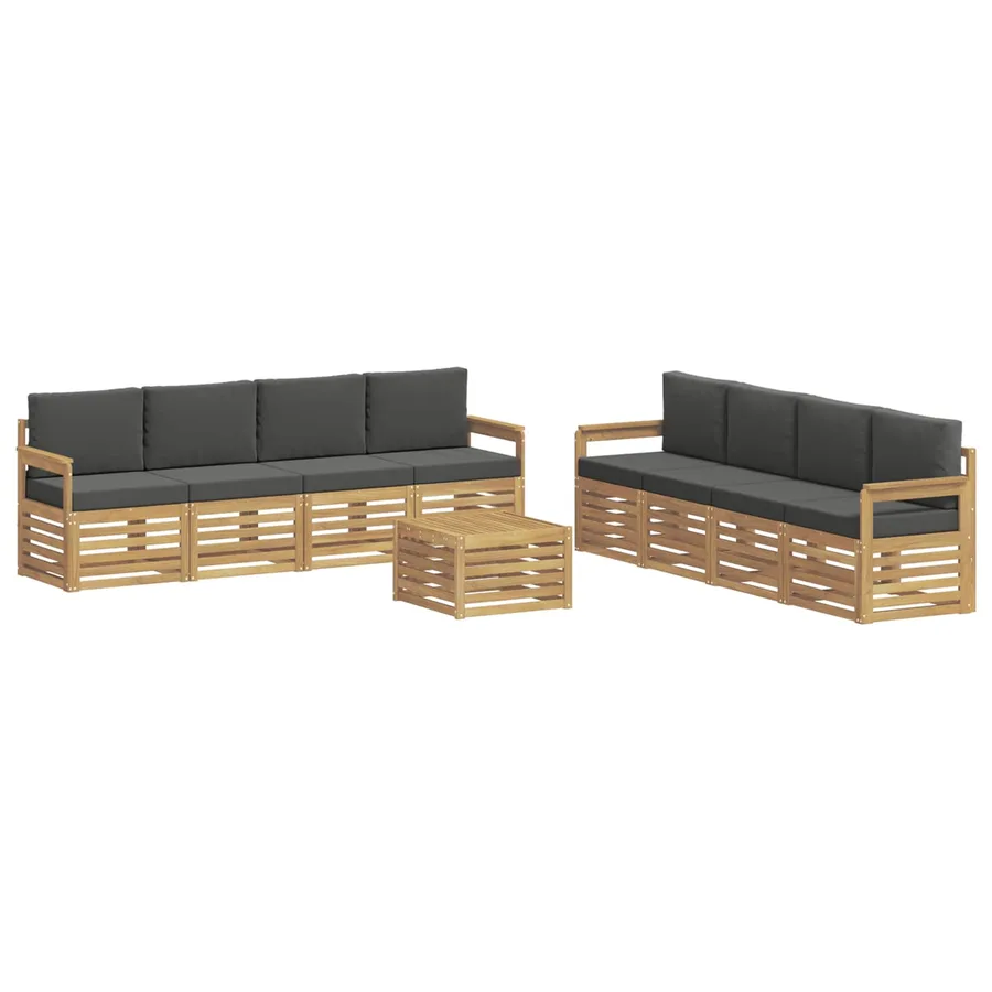 Ensemble de canapés d'extérieur 9 pcs Blanc et anthracite - 2