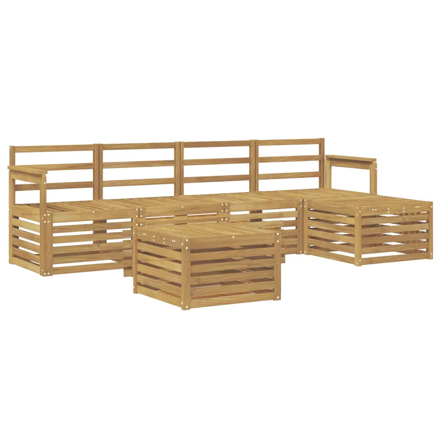 Ensemble de canapés d'extérieur 6 pcs Blanc 59 x 59 x 37 cm - 2