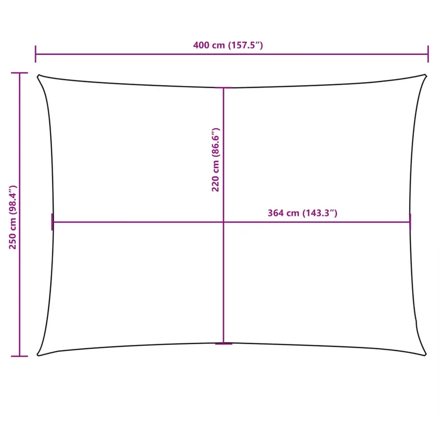 Voile de parasol tissu oxford rectangulaire 2,5x4 m blanc - 10