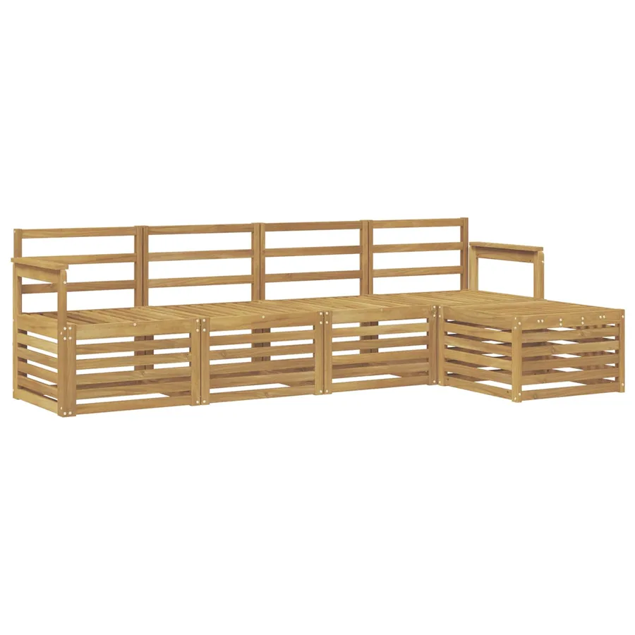 Ensemble de canapés d'extérieur 5 pcs Blanc 249 x 122,5 x 73 cm - 2