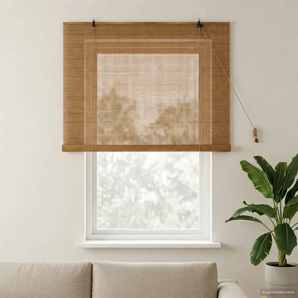 Store enrouleur Marron 140 x 160 cm Bambou