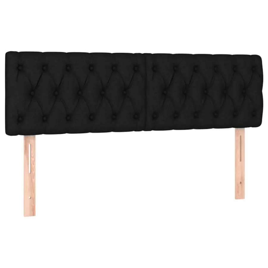 Sommier à lattes de lit avec matelas LED Noir 140x190 cm Tissu - 7