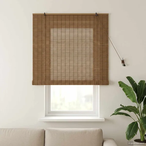 Store enrouleur Marron 130 x 160 cm Bambou