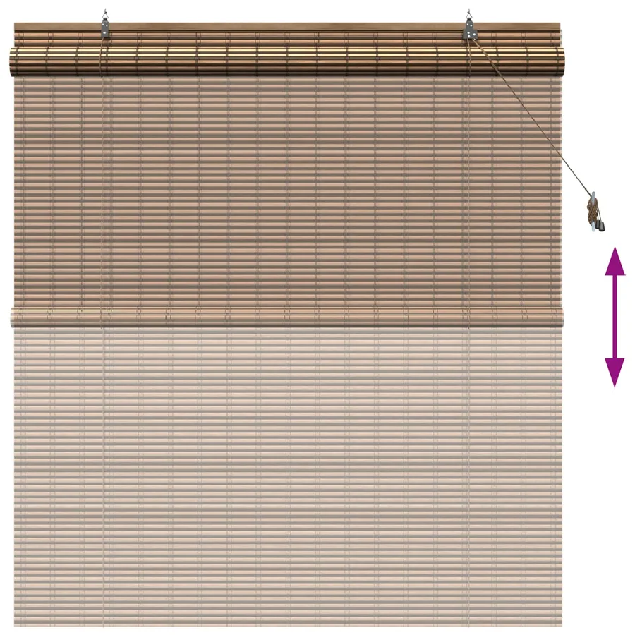 Store enrouleur Marron 130 x 160 cm Bambou - 6