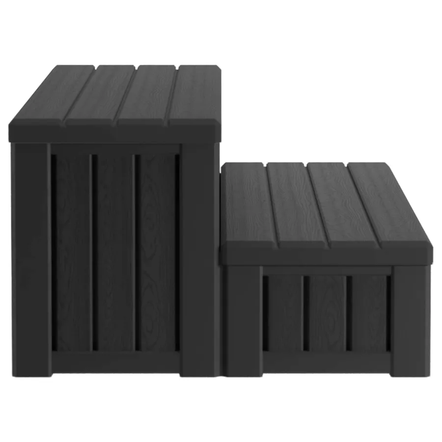 Marchepied de bain à remous avec rangement 2 étapes Noir PP - 5
