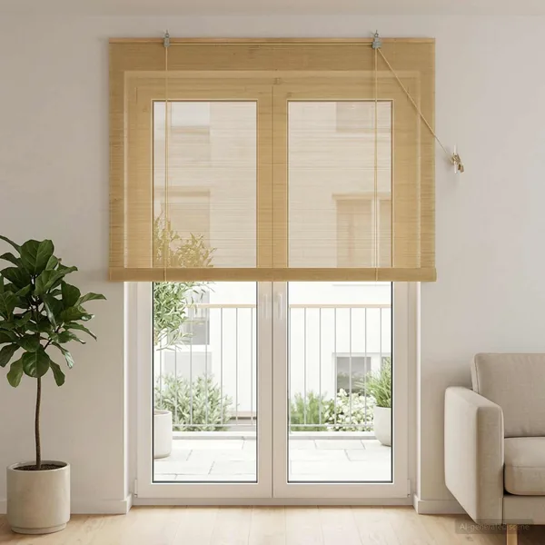 Store enrouleur Naturel 130 x 220 cm Bambou