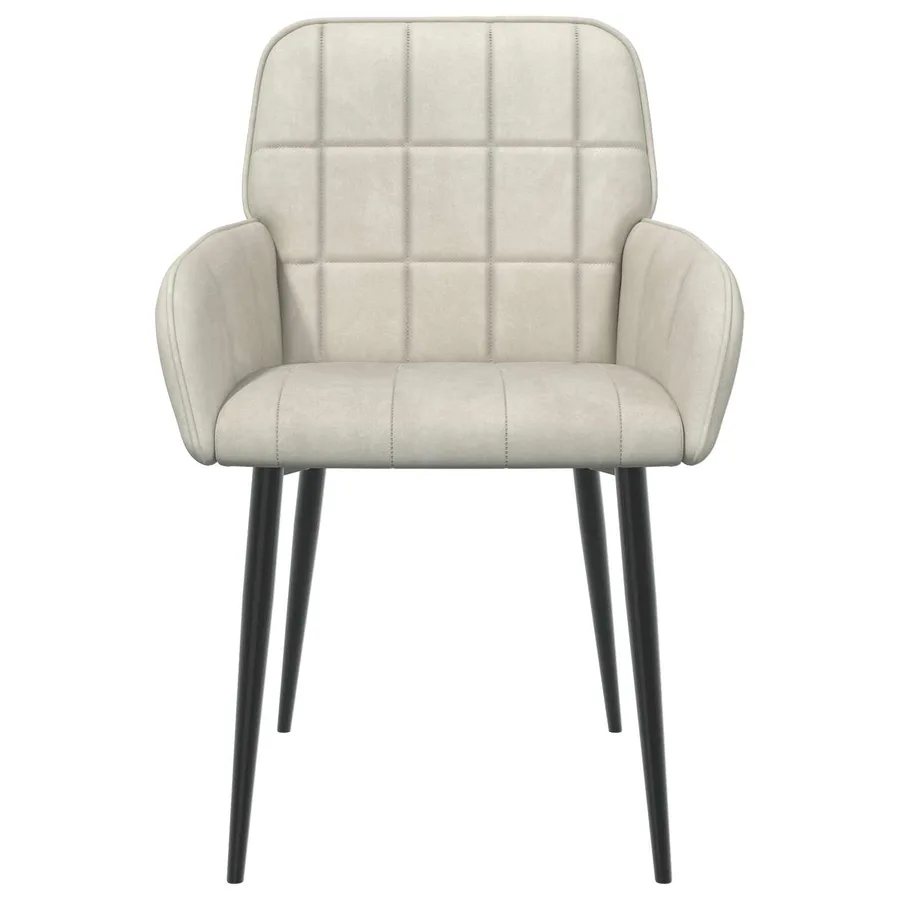 Chaises de salle à manger 2 pcs Velours Crème 57 x 50 x 85 cm - 3