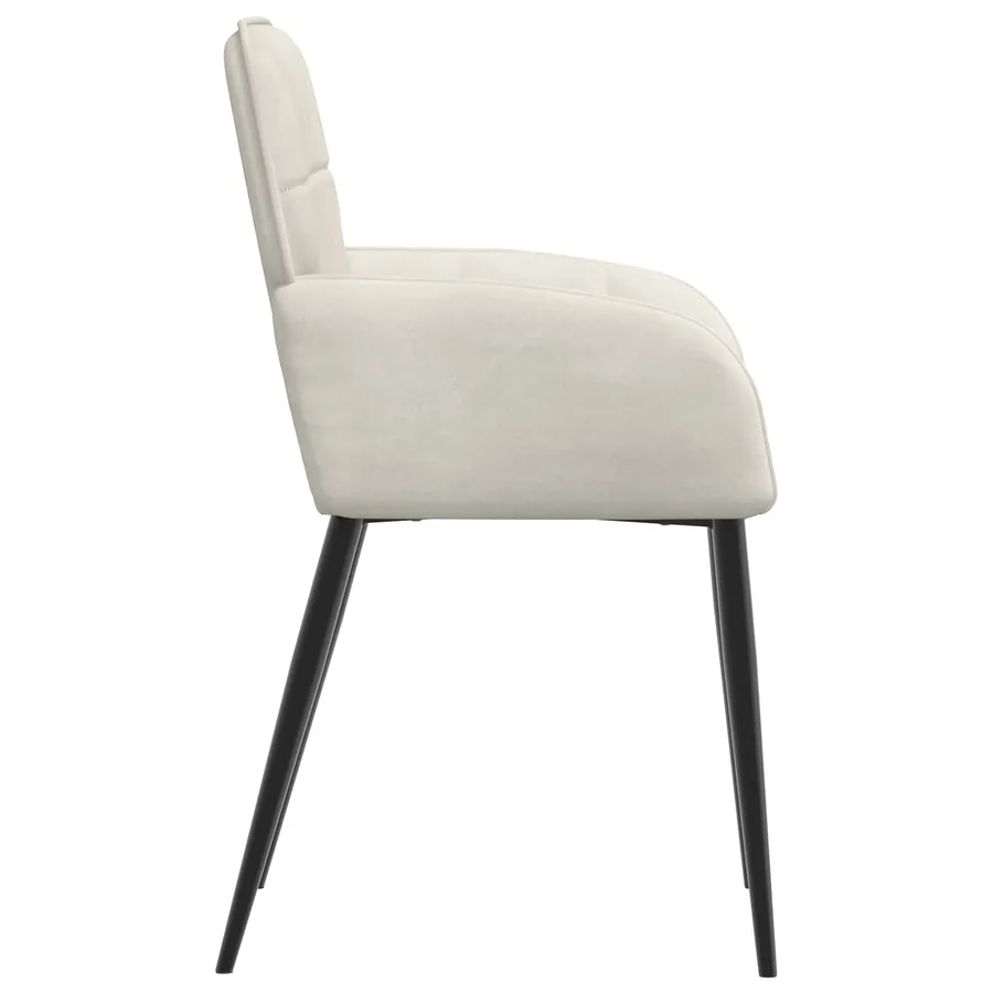 Chaises de salle à manger 2 pcs Velours Crème 57 x 50 x 85 cm - 4