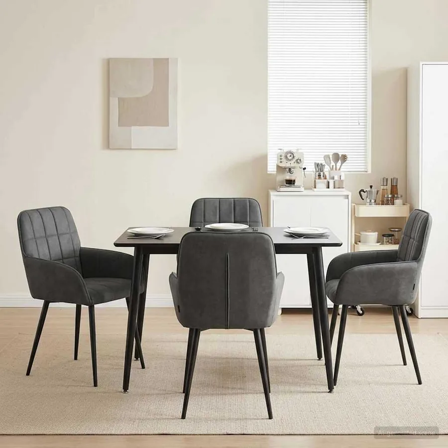 Chaises de salle à manger 4 pcs Velours Gris foncé