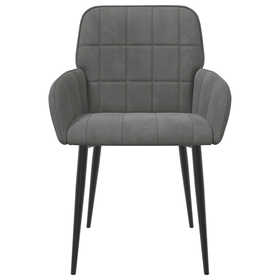 Chaises de salle à manger 4 pcs Velours Gris foncé - 3