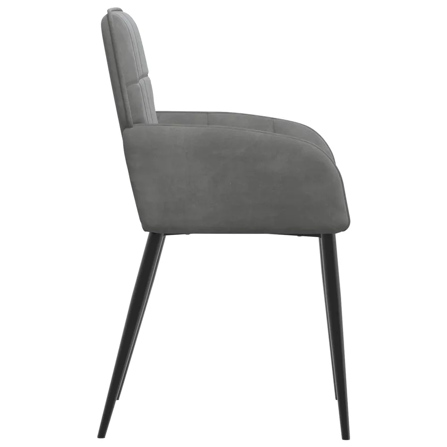 Chaises de salle à manger 4 pcs Velours Gris foncé - 4