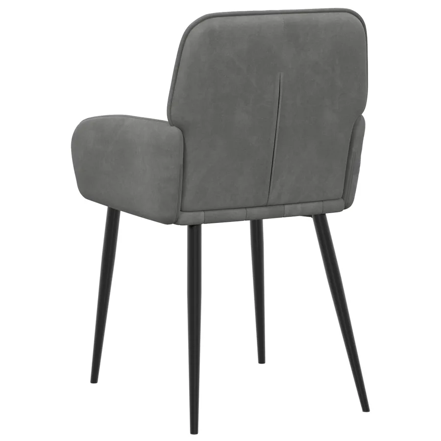 Chaises de salle à manger 4 pcs Velours Gris foncé - 5
