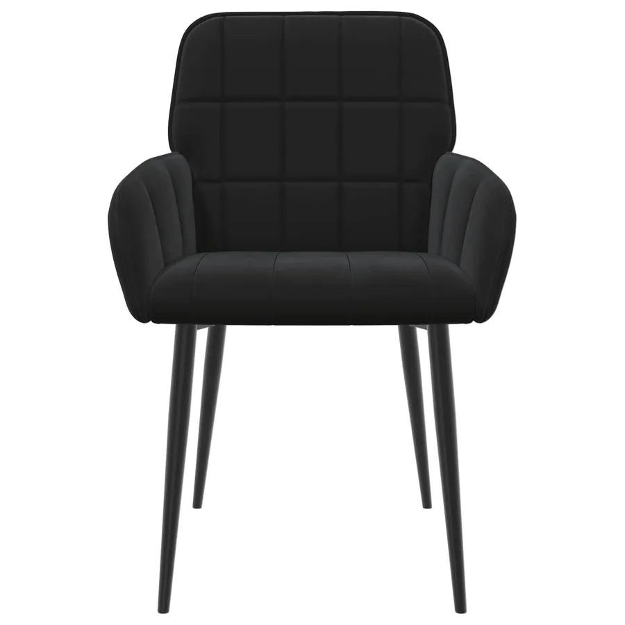 Chaises de salle à manger 4 pcs Velours Noir 57 x 50 x 85 cm - 3