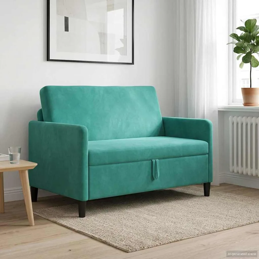 Sofa avec rangement Turquoise 122 x 78 x 87 cm Polyester