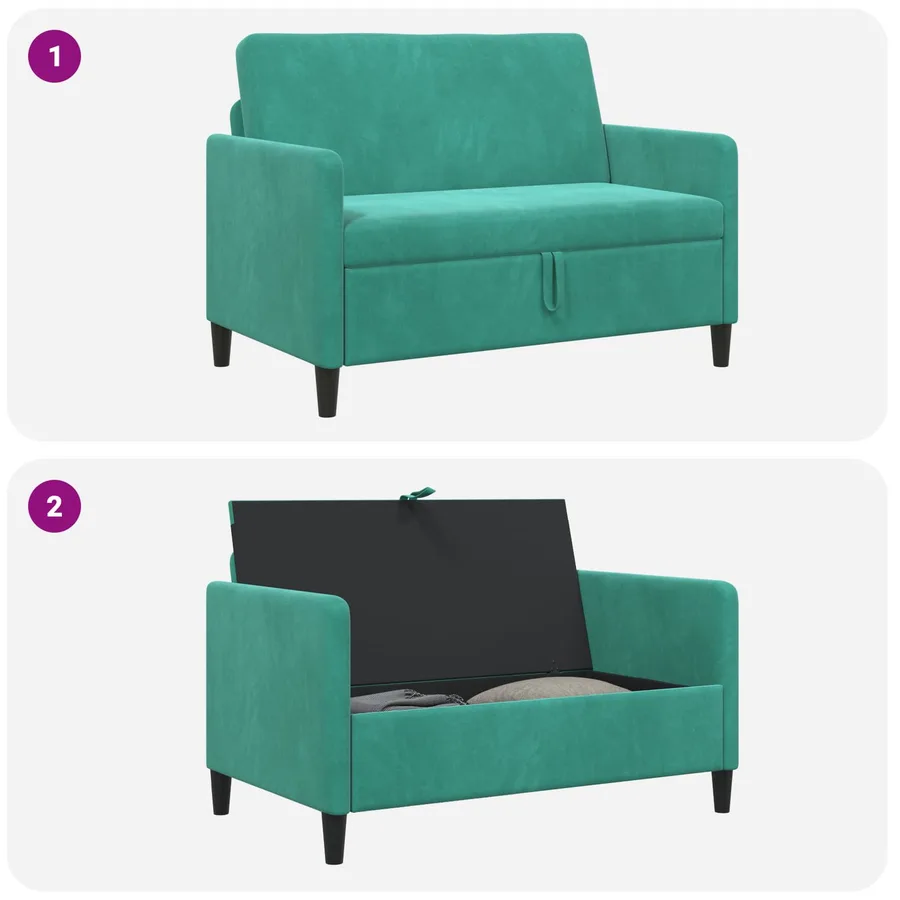 Sofa avec rangement Turquoise 122 x 78 x 87 cm Polyester - 6