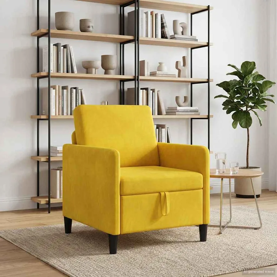 Sofa avec rangement Jaune 72 x 78 x 87 cm Polyester