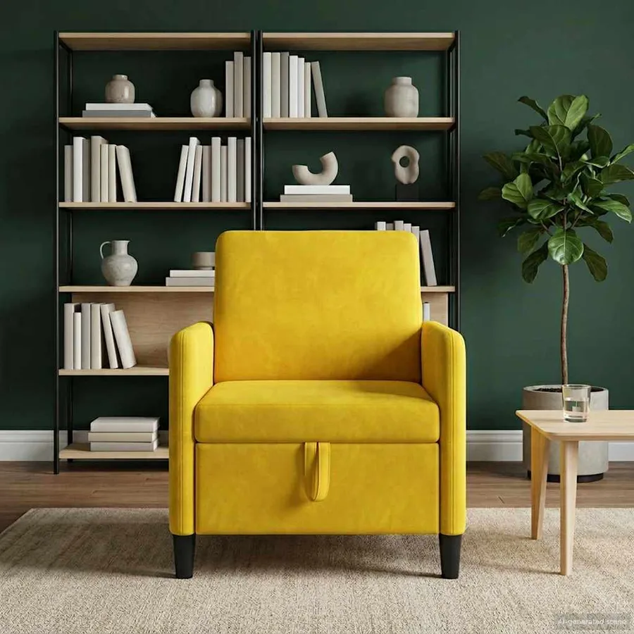 Sofa avec rangement Jaune 72 x 78 x 87 cm Polyester - 3