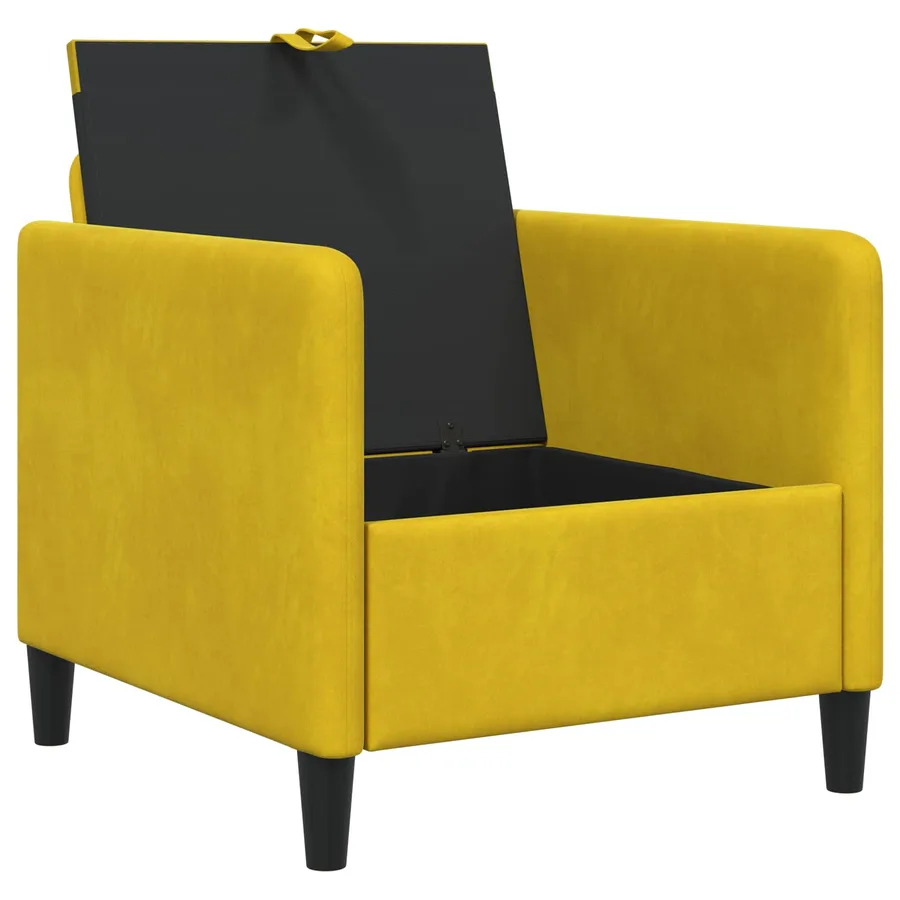Sofa avec rangement Jaune 72 x 78 x 87 cm Polyester - 4