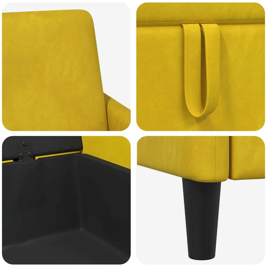 Sofa avec rangement Jaune 72 x 78 x 87 cm Polyester - 7