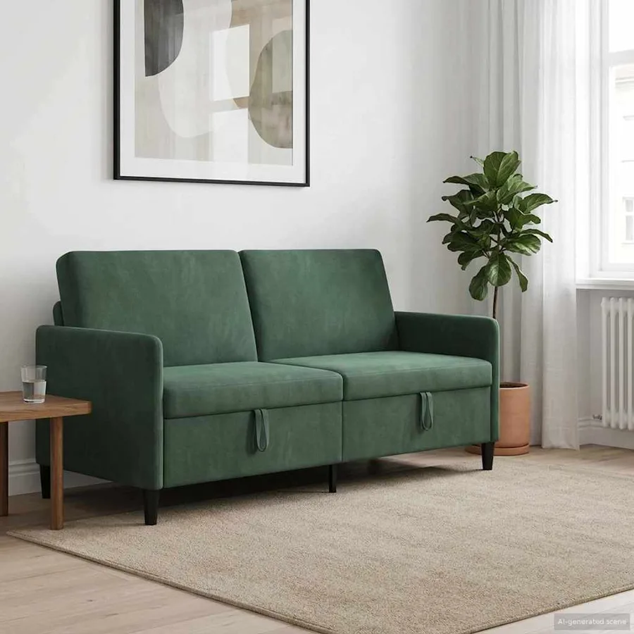 Sofa avec rangement Vert Mer 192 x 78 x 87 cm Polyester - 3