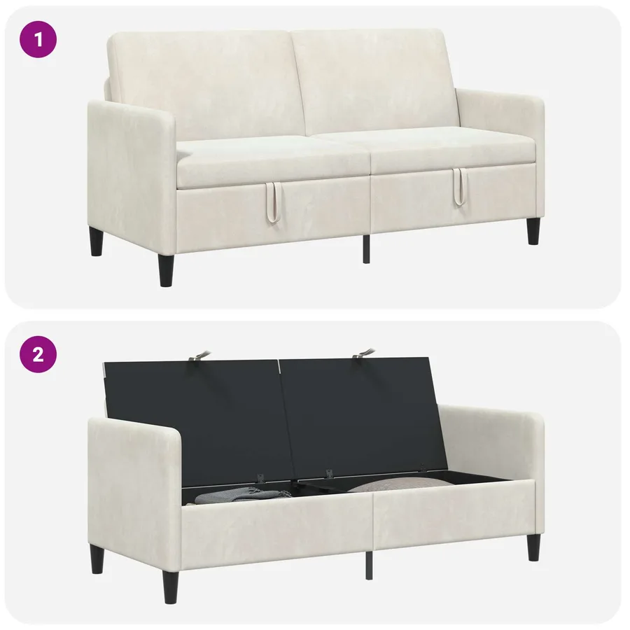 Sofa avec rangement Crème 172 x 78 x 87 cm Polyester - 7
