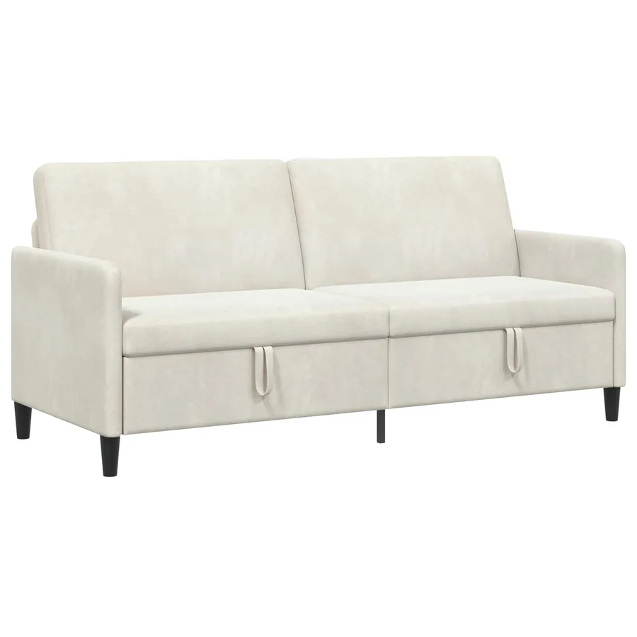 Sofa avec rangement Crème 192 x 78 x 87 cm Polyester - 2
