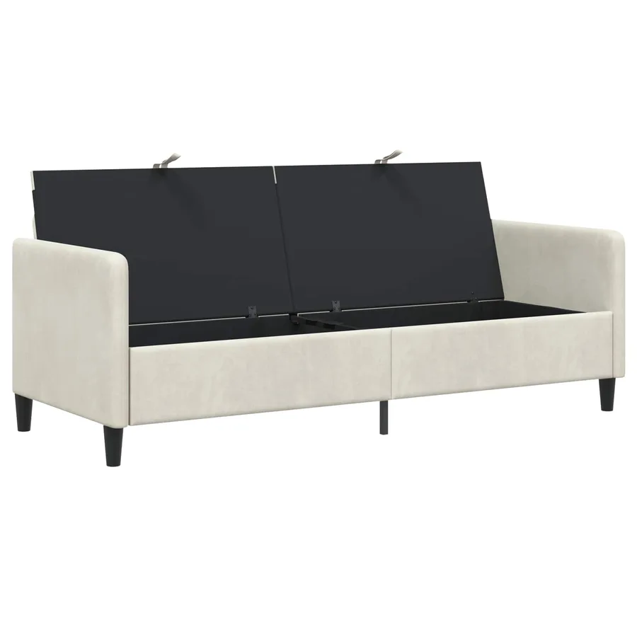 Sofa avec rangement Crème 192 x 78 x 87 cm Polyester - 4