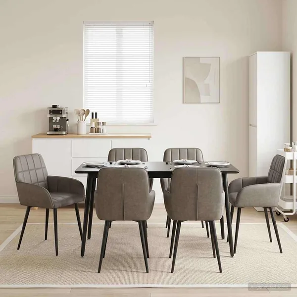 Chaises de salle à manger 6 pcs Simili cuir Gris