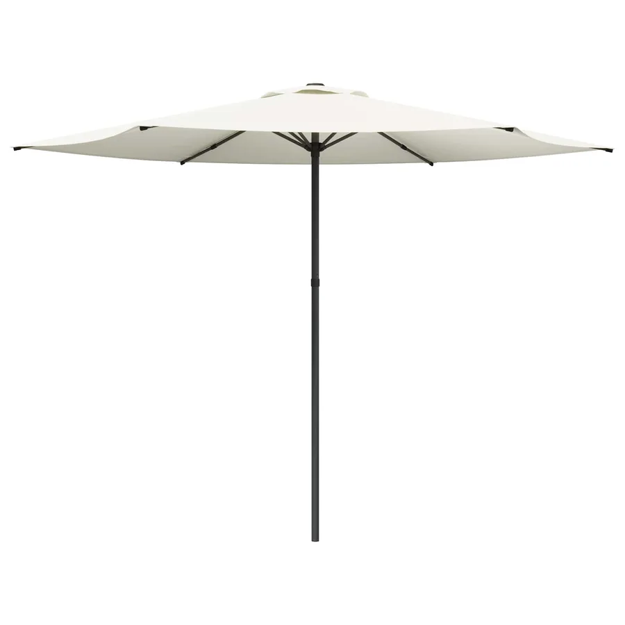 Parasol de jardin 300 x 300 cm Polyester Rectangulaire Crème - 2