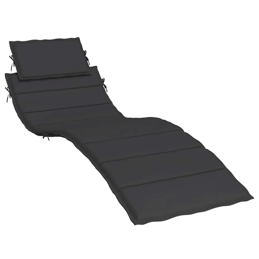 Coussin de chaise longue noir 186x58x4 cm tissu oxford - 2