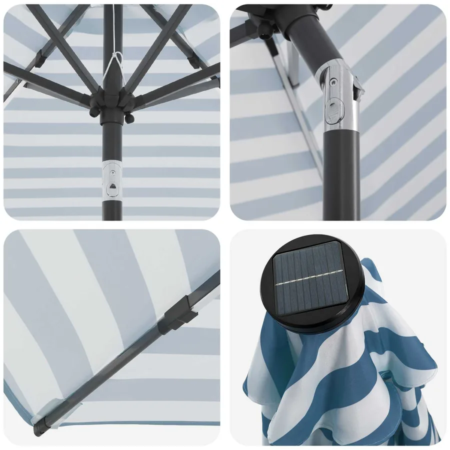 Parasol de jardin avec lumières LED et base 270 x 270 cm - 6