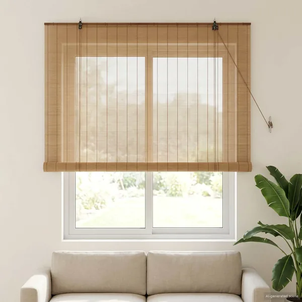 Store enrouleur Marron 130 x 160 cm Bambou