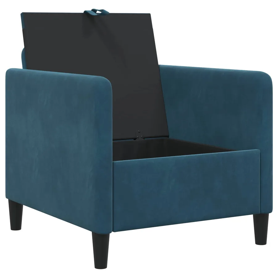 Sofa avec rangement Bleu 72 x 78 x 87 cm Polyester - 4