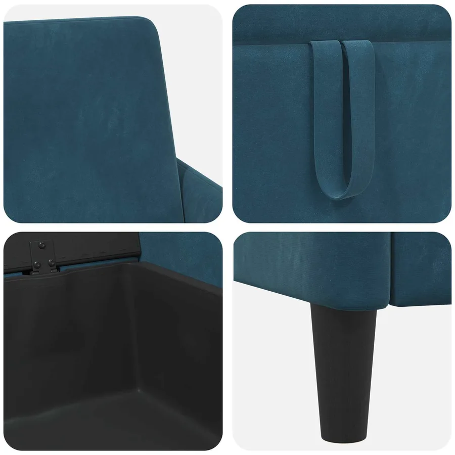 Sofa avec rangement Bleu 72 x 78 x 87 cm Polyester - 7